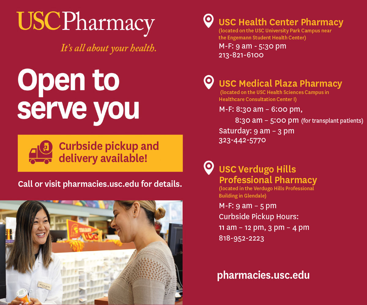 An ad for USC Pharmacy